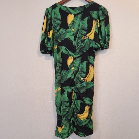 Ganni Banana Print Ruched Mini Dress - Picture 7 of 10